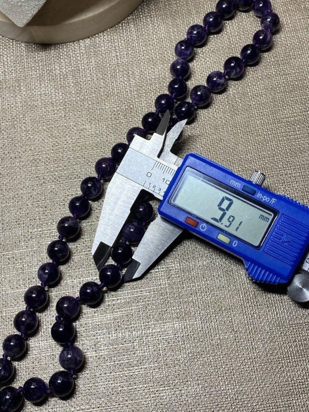 Natural Amethyst Bead Necklace 26” Purple Quartz 10mm Knotted Strand